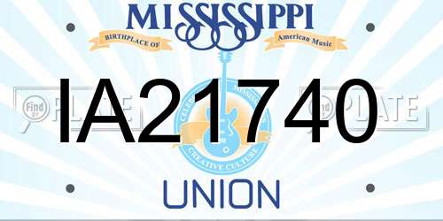 IA21740 Mississippi License Plate