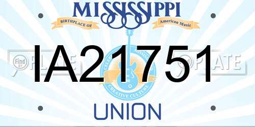 IA21751 Mississippi License Plate