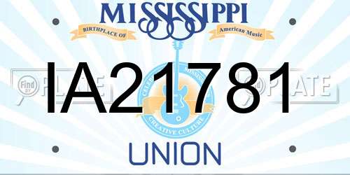 IA21781 Mississippi License Plate
