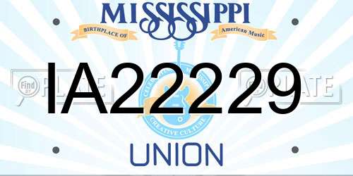 IA22229 Mississippi License Plate