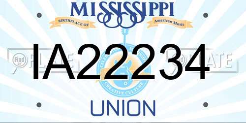 IA22234 Mississippi License Plate