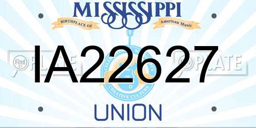 IA22627 Mississippi License Plate