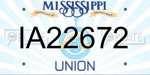 IA22672 Mississippi License Plate