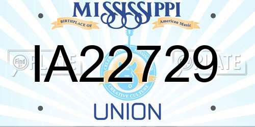 IA22729 Mississippi License Plate