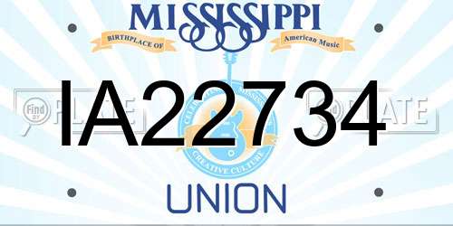 IA22734 Mississippi License Plate