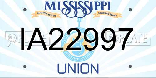 IA22997 Mississippi License Plate