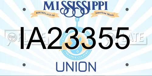 IA23355 Mississippi License Plate