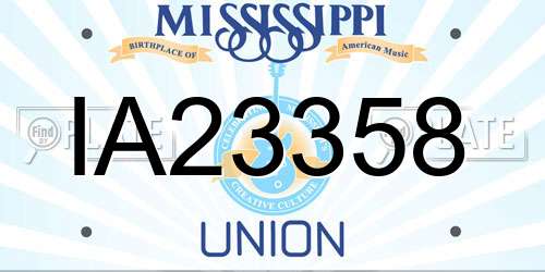 IA23358 Mississippi License Plate