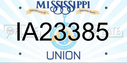 IA23385 Mississippi License Plate