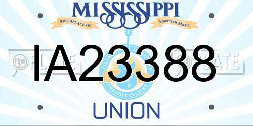 IA23388 Mississippi License Plate
