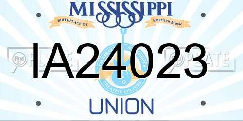 IA24023 Mississippi License Plate