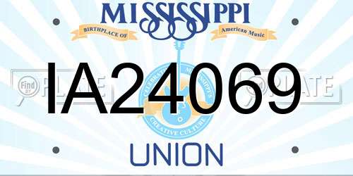 IA24069 Mississippi License Plate