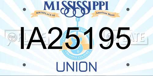 IA25195 Mississippi License Plate