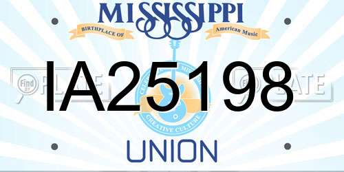 IA25198 Mississippi License Plate