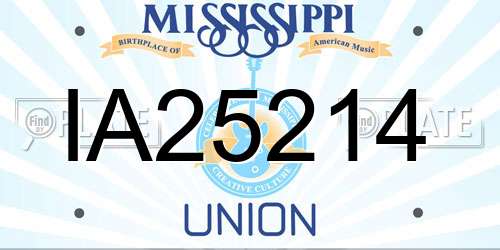 IA25214 Mississippi License Plate