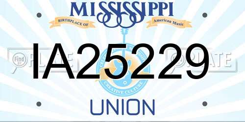 IA25229 Mississippi License Plate
