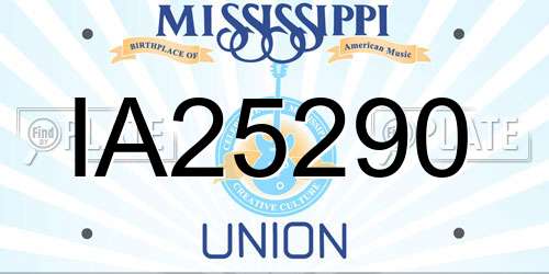 IA25290 Mississippi License Plate
