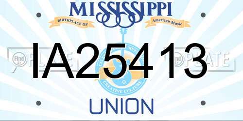 IA25413 Mississippi License Plate