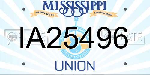 IA25496 Mississippi License Plate