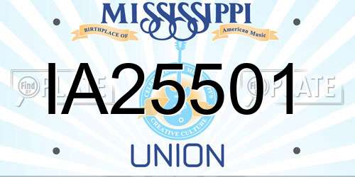 IA25501 Mississippi License Plate