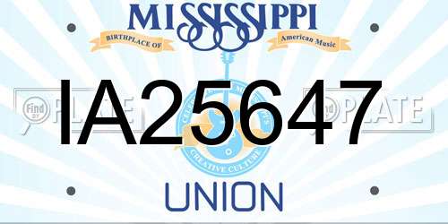 IA25647 Mississippi License Plate
