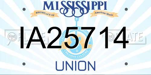 IA25714 Mississippi License Plate