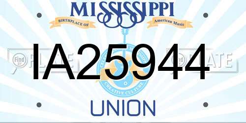 IA25944 Mississippi License Plate