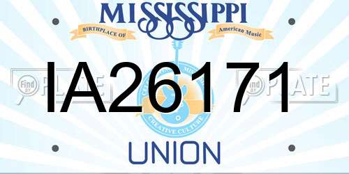 IA26171 Mississippi License Plate