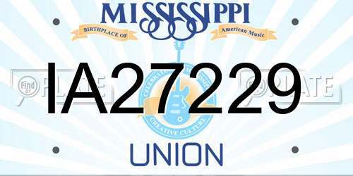 IA27229 Mississippi License Plate