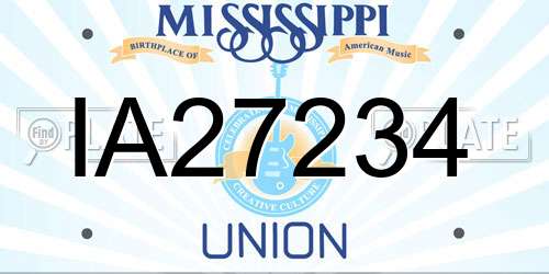 IA27234 Mississippi License Plate