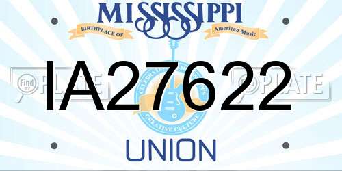 IA27622 Mississippi License Plate