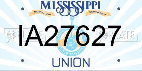 IA27627 Mississippi License Plate