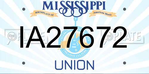 IA27672 Mississippi License Plate