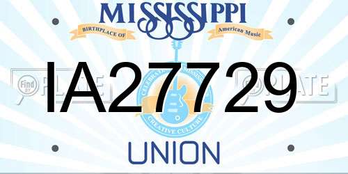 IA27729 Mississippi License Plate