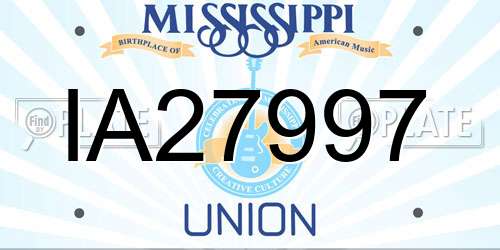 IA27997 Mississippi License Plate