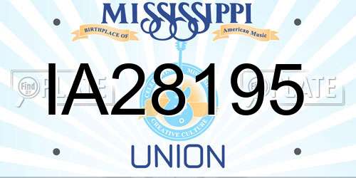 IA28195 Mississippi License Plate