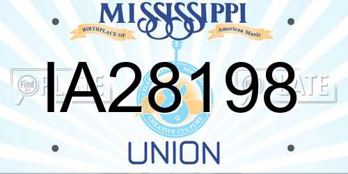 IA28198 Mississippi License Plate