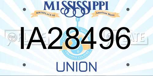 IA28496 Mississippi License Plate