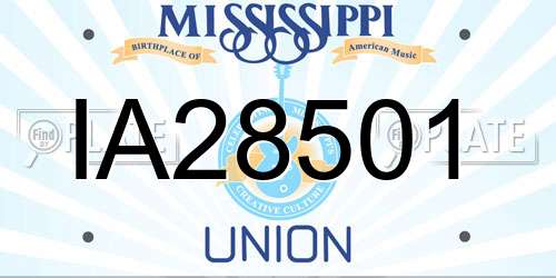 IA28501 Mississippi License Plate
