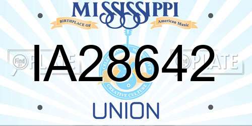 IA28642 Mississippi License Plate