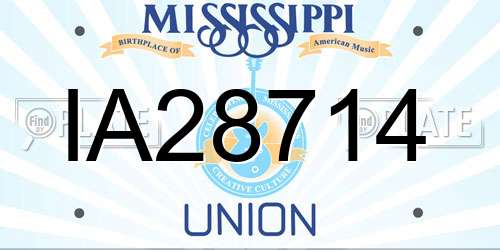 IA28714 Mississippi License Plate