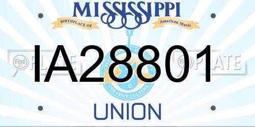 IA28801 Mississippi License Plate