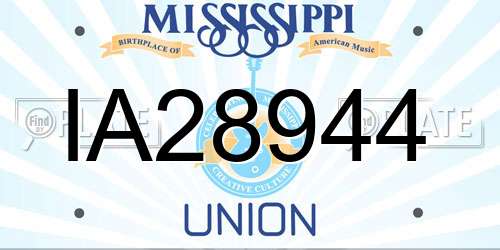 IA28944 Mississippi License Plate