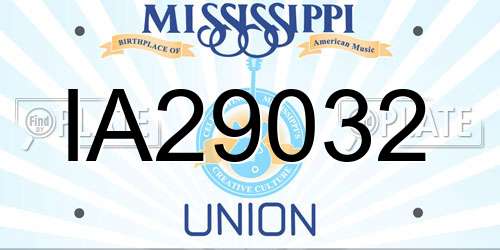 IA29032 Mississippi License Plate