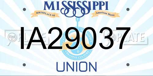 IA29037 Mississippi License Plate