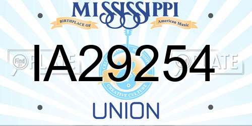 IA29254 Mississippi License Plate