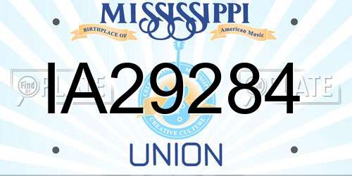 IA29284 Mississippi License Plate