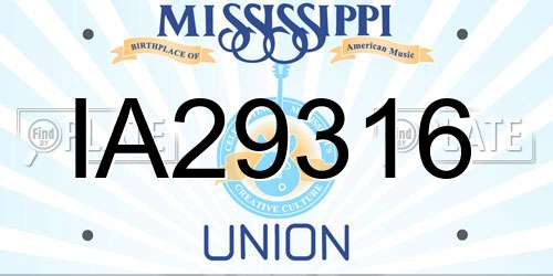 IA29316 Mississippi License Plate