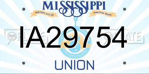 IA29754 Mississippi License Plate