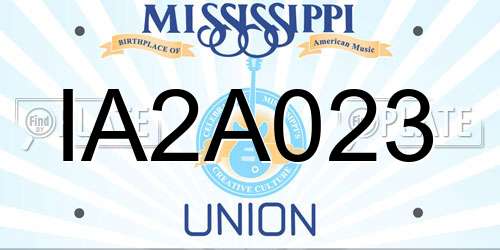 IA2A023 Mississippi License Plate